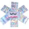 10050 Stück künstliche Wimpern Paket holigrafische Tasche ganze Regenbogen-Farbstreifen-Wimpern-Verpackungsbox in