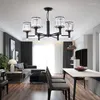 Pendant Lamps American Vintage Style Crystal Chandelier Lighting E27 LED Interface Iron Ceiling K9 Design Fixture