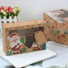 Emballage cadeau 12x boîtes à biscuits de bonbons de Noël avec boîte à tiroir en papier à fenêtre transparente bricolage