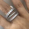 Bagues de grappe Choucong Eternity Promise Ring 2/3/4mm Diamond 925 Sterling Silver Engagement Wedding Band Pour Femmes Hommes Party Jewelry