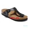 Designer 2023 été cuir tongs pantoufles en liège sandales de plage hommes femmes sandales plates unisexe sabot chaussures décontractées imprimer couleurs mélangées taille 36-45