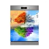 壁ステッカーカスタムサイズ3Dアートブルーシーシティワイン自己添付食器洗い機冷蔵庫フリーズステッカーキッズ冷蔵庫ドアカバー壁紙