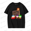 メンズTシャツ特大S-South Park TシャツMen Men High Quality Blue Tee Cartoon Printing毎日カジュアルルーズ3XL TシャツT230605