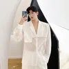 Ternos Masculinos C Y 2023 Design Transparente Summer Blazer Ins Versátil Organza Jaqueta Protetor Solar Para Homens e Mulheres Blusas Preto e Branco 9Y7867