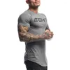 Camisetas Masculinas 2023 Homens Estilo Verão Moda Fitness Camisa Músculo Masculino Lazer Ginásios Mangas Curtas Slim Fit Tee Tops Vestuário