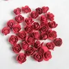 装飾的な花500pcs PEフォーム人工バラの花3.5cm DIYブーケリースバレンタインデーギフト