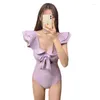 Women's Swimwear Women Bikini High Waist Bathing Suit One Piece Body Push Up Swim For Female Sexy Beachwear Clothes Ruffle Badpak Dames