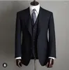Herrdräkter Fashion Classic Black Men Regular 3 Pieces Costume Homme Wedding Dress Terno Masculino Blazer Set Jacket Pants Vest