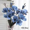 Dekorativa blommor 3D Silk Magnolia Branch Artificial High Quality Fake Flower for Wedding Decore Home Party Decoration Accessories