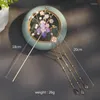 Hair Clips FORSEVEN Retro Flower Pearls Long Tassel Sticks Hairpins Headpieces Chinese Hanfu Dress Jewelry For Women Girls