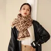 Scarves 2023 Winter Cashmere Scarf Hijab For Women Leopard Print Thick Warm Pashmina Shawl Warps Blanket Neckerchief Bufanda Foulard