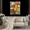 Handmade Canvas Art Autumn Poppies Sung Kim Painting Dining Area with Impressionistic Landscape Decor