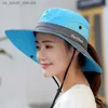 Damen-Sommer-Mesh-Hut mit breiter Krempe und UV-Schutz, mit Pferdeschwanz-Loch, Damen-Pferdeschwanz-Safari-Sonnenhut L230523