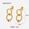 Boucles d'oreilles cerceau Uworld Double torsion anneau suspendu en acier inoxydable 18K plaqué or fête cadeau Simple bijoux goujon pour les femmes