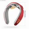 Elektrisches Hals-Nackenmassagegerät, tragbares Tiefengewebe-Massagegerät, intelligentes U-förmiges Massagegerät, Rot, L230523