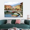 Seaside Serenity Canvas Wall Art Over There Cafe Realistic Landscape Handmade Beautiful Artwork for Office Wall