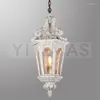 Pendant Lamps French Luxury Antique White Wood Chandelier Lighting Fixture Vintage Rustic Suspension Hanging Light Deco 1 E27/E26