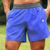 Hommes Yoga Shorts de sport en plein air Fitness séchage rapide lululemens couleur unie courant de marée décontracté course lulu quart pantalon lulus