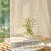 Tende per tende per soggiorno Camera da letto in rete stile country Balcone Filato bianco Decorazione di nozze in pizzo francese