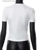 Débardeurs pour femmes Camis Sifreyr T-shirt imprimé graphique élégant pour femmes à manches courtes col rond Vintage Vêtements Tee Y2K sans manches Slim Fit Crop Tops T230605