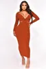 Abiti casual Maxi per abiti da bohémien femminile abito vintage donne autunno 2023 bodycon sexy vestido moen thread cavo