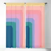 Vorhang Retro 70er Jahre Farbpalette III Verdunkelungsvorhänge 3D-Druck Fenster für Schlafzimmer Wohnzimmer Dekor Behandlungen