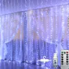Vorhang-Lichterkette, 3 m x 3 m, 300 LEDs, Fernbedienung, 8 Beleuchtungsmodi, USB-betriebene Lichterkette für Schlafzimmer im Innenbereich, Urlaub, Party-Dekoration, Fenster, Hochzeit