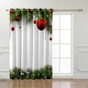 Curtain Snowing Winter Christmas Holiday Room Curtains Large Window Living Kitchen Indoor Fabric Treatment Ideas