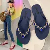 2023 Rhinestone Flip-flops BlingBling New Glass Colored Diamond Slippers Women Wear Flat-bottomed Sandals Womens Shoes.