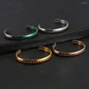 Bangle 2023 Cuff Bracelets For Women 8mm Wide Golden Bangles Roma Wristband 316L Stainless Steel Fashion Jewelry Accessories