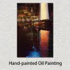 Lac de Côme coucher de soleil voile Brent Lynch peinture toile contemporaine Art peint à la main huile oeuvre décor à la maison