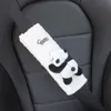 New Cute Cartoon Panda Doll Plush Universal Steering Wheel Auto Seatbelt Cover Imitate Lamb Wool Winter Car Accessories