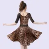 Scen Wear Leopard Latin Dance Dress till salu Salsa Costumes Tango Women Dancing Clothes