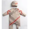 Kleding Sets 2021 Baby Rompertjes Plaid Met Cap 01Y Verjaardag Katoenen Romper Born Baby Bodysuit Kinderen Tweedelige Onesies Jumpsuits C Dh7Sx