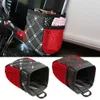 New 1pc Vents Car Storage Bags Red and Black Leather Storage Box Glasses Phone Holder Car Air Vent Storage Organizer Car Accessories