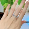 Cluster Rings DYGYD S925 Prata Love Row Diamante Moissanite Anel Stacked Women's Ins Style Sweet Heart Wholesale