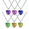 Pendant Necklaces Creative Temperature Sensitive Color Changing Heart Necklace For Women Korean Letter Love Neck Chain Summer Fashion