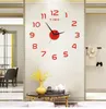 Wall Clocks Simple Sofa Silent Clock DIY Bedroom Creative Digital Decoration Sticker