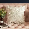 Pillow Polyester Satin 3D Plant Leaves Embroidery Pillowcase 11 Color Modern Decorative Sofa Cover Year Christmas Home Decor