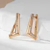 Orecchini a cerchio Wbmqda Elegante Moda Geometrica Cubo Zircone Goccia Per Le Donne 585 Oro Rosa Colore Alta Qualità Quotidiano Gioielleria Regalo