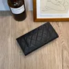 Genuine leather large capacity clutch bag high-quality sheepskin caviar diamond-shaped plaid women's purse long with a gift box