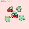 Pins Brooches New Cartoon Cute and Creative Frog Series Animal Breast Pin Mini Car Swimming Circle Shape Paint Emblem T230605