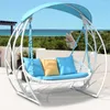 Camp Furniture Garden Set Patio Swings Mueble Con Rattan Aluminiumlegering Lämplig för Balcony Vacation Village