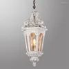 Pendant Lamps French Luxury Antique White Wood Chandelier Lighting Fixture Vintage Rustic Suspension Hanging Light Deco 1 E27/E26