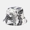 ワイドブリム帽子ldslyjrコットンパームリーフパターン印刷されたバケツ漁師屋外旅行サンハット男性と女性289 G230603