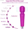Wand Massager med 20 vibrationslägen 8 Vibration Intensiteter Portabla handhållna uppladdningsbara massager av trådlösa L230523