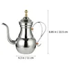 Outils Moyen-Orient Théière Arabe Argent Or En Acier Inoxydable Col De Cygne Pour Café Thé Bouilloire Filtre Passoire Pot Environnemental