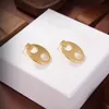 Solid color loews Earrings Designer Womens Gold Heart Stud Earrings Best Gift for Girlfriend and Wife Wedding Party loewe Jewelry