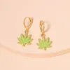 Boucles d'Oreilles Simple Mode Petite Feuille Fraîche Femelle Mignon Amusant Perle Cerceau Pour Les Femmes Des Années 90