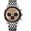 Navitimer Designer Watch for Mens zegarek ze stali nierdzewnej Wysokiej jakości skórzany pasek Sport Prosty Montres Mouvementwatch Silver XB010